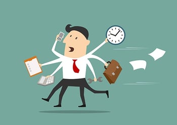 Busy man not managing time properly